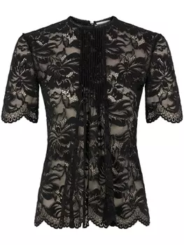 Rabanne кружевная футболка, черный