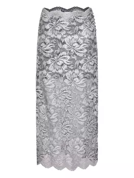 Rabanne кружевная юбка миди, серый