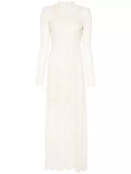Rabanne кружевное платье макси, белый