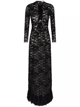 Rabanne кружевное вечернее платье, черный