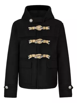 Rabanne куртка с капюшоном и застежкой-тогл, черный