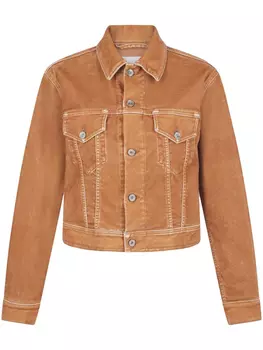 Rabanne куртка с контрастной строчкой, коричневый