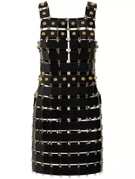 Rabanne мини-платье с заклепками, черный