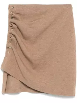 Rabanne мини-юбка со сборками, нейтральный цвет