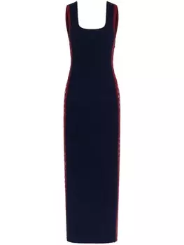 Rabanne платье Eponge с отделкой в технике кроше, синий