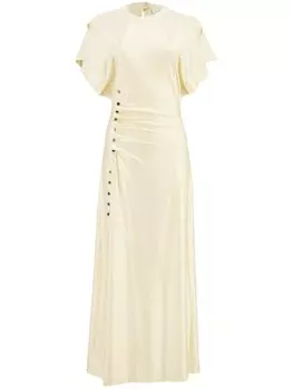 Rabanne платье макси со сборками, серый