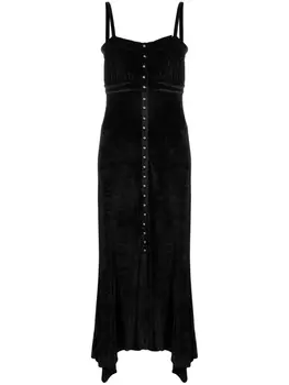 Rabanne платье миди асимметричного кроя, черный