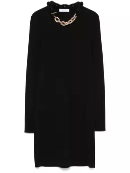 Rabanne платье мини с цепочкой, черный