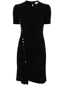 Rabanne платье мини со сборками, черный