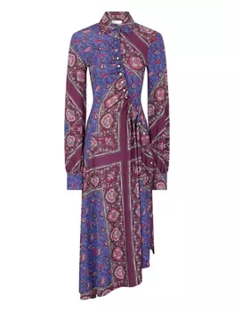 Rabanne платье-рубашка асимметричного кроя, синий