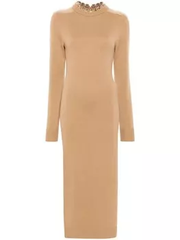 Rabanne платье с цепочкой, нейтральный цвет