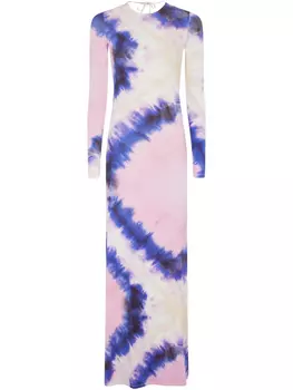Rabanne платье с принтом тай-дай, фиолетовый