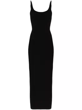 Rabanne приталенное платье макси из джерси, черный