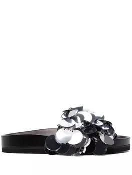 Rabanne сандалии Sparkle, серебристый
