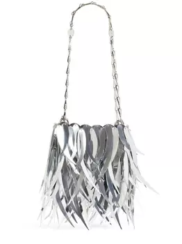 Rabanne сумка на плечо Nano с бахромой, серебристый