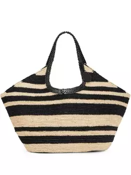 Rabanne сумка-тоут в полоску, черный