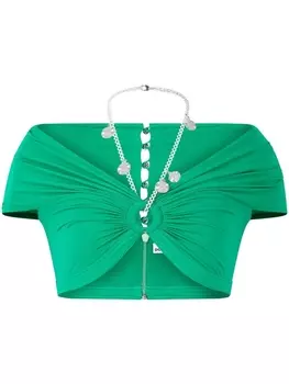 Rabanne топ-бра с цепочкой, зеленый