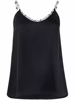 Rabanne топ с цепочным декором, черный