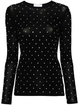 Rabanne топ с кристаллами, черный