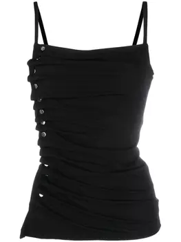 Rabanne топ с пуговицами, черный