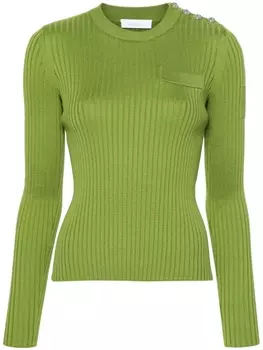 Rabanne топ в рубчик, зеленый