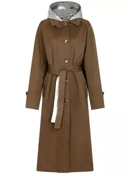 Rabanne тренч с капюшоном, зеленый