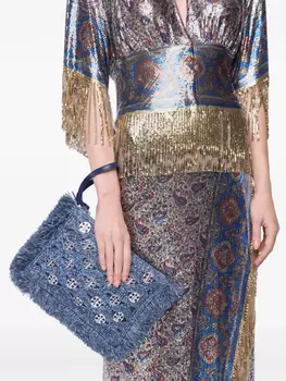 Rabanne юбка из рафии, синий