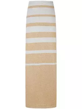 Rabanne юбка макси в полоску с люрексом, серый