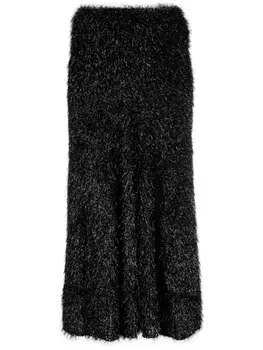 Rabanne юбка миди с люрексом, черный