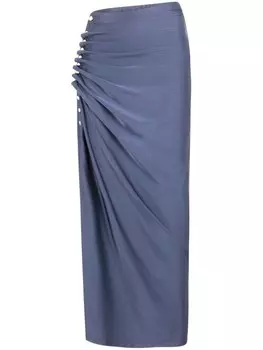 Rabanne юбка с драпировкой, синий