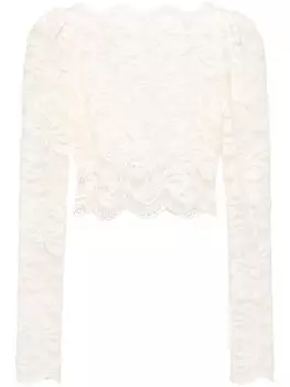 Rabanne укороченная кружевная блузка, нейтральный цвет