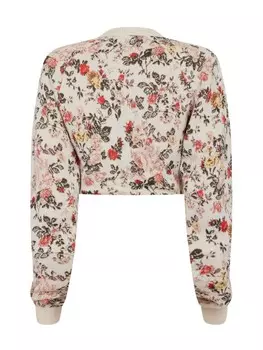 Rabanne укороченная толстовка с цветочным принтом, серый