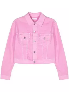 Rabanne велюровая джинсовая куртка, розовый