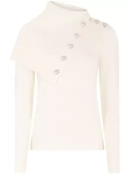 Rabanne временный шерстяной джемпер, белый