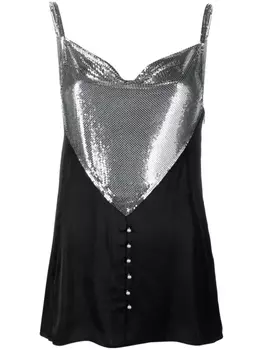 Rabanne жилет с воротником-хомутом, черный