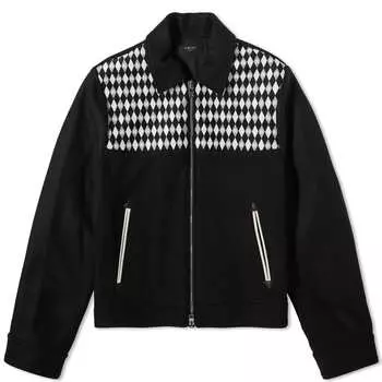 Рабочая куртка AMIRI с ромбовидной вышивкой, черный