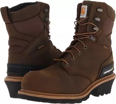 Рабочая обувь с композитным носком CML8360 8" WP Composite Toe Logger Boot Carhartt, цвет Crazy Horse Brown