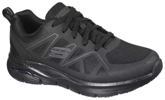 Рабочая обувь Skechers "ARCH FIT SR", обувь на шнуровке для общественного питания, для ухода, с мягким краем голенища, черный