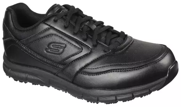Рабочая обувь Skechers "НАМПА", обувь на шнуровке для общественного питания с нескользящей подошвой, черный