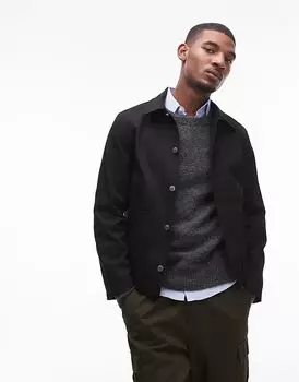 Рабочая рубашка ARKET из плотного твила черного цвета