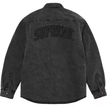 Рабочая рубашка с подкладкой из искусственной овчины Supreme, белый