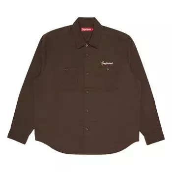 Рабочая рубашка Supreme American Psycho, коричневая
