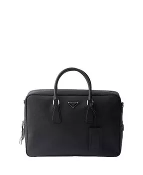 Рабочая сумка из кожи Saffiano Prada, черный