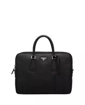 Рабочая сумка из кожи Saffiano Prada, черный