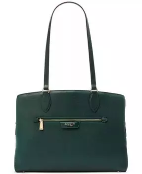 Рабочая сумка-тоут Hudson из шагреневой кожи Kate Spade New York, зеленый