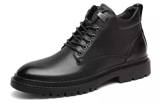 Рабочие ботинки мужские, средний верх Volo, цвет Black Fleece-Lined