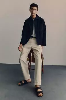 Рабочие брюки обычного кроя H&M, бежевый