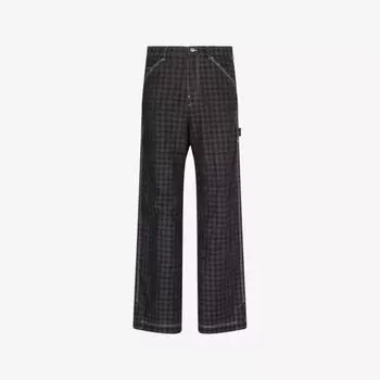 Рабочие брюки Quad Amiri из хлопка и льна с принтом, черный