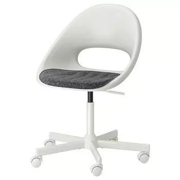 Рабочий стул + подушка Ikea Loberget/Malskar, белый/темно-серый