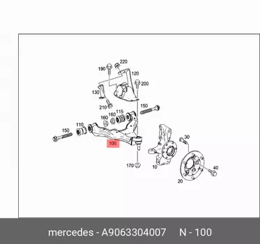 Рачаг подвески A9063304007 MERCEDES-BENZ